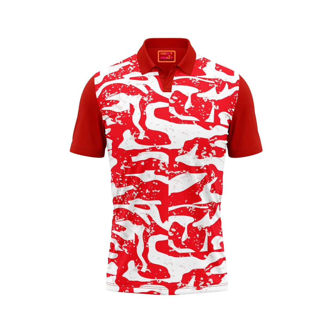 Red Polo Neck Half Sleeve T Shirt Nextprint M13