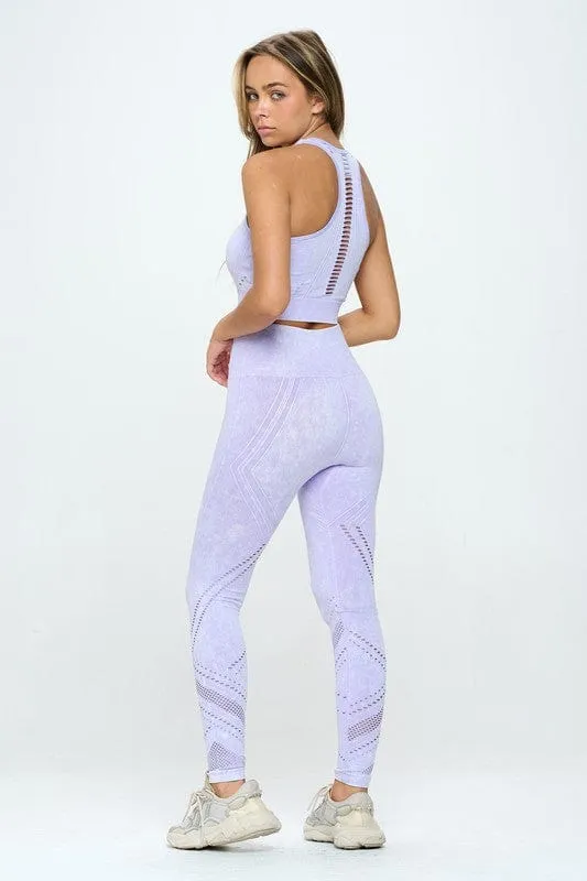 Seamless Two Piece Yoga mineral washed active set *Online Only*