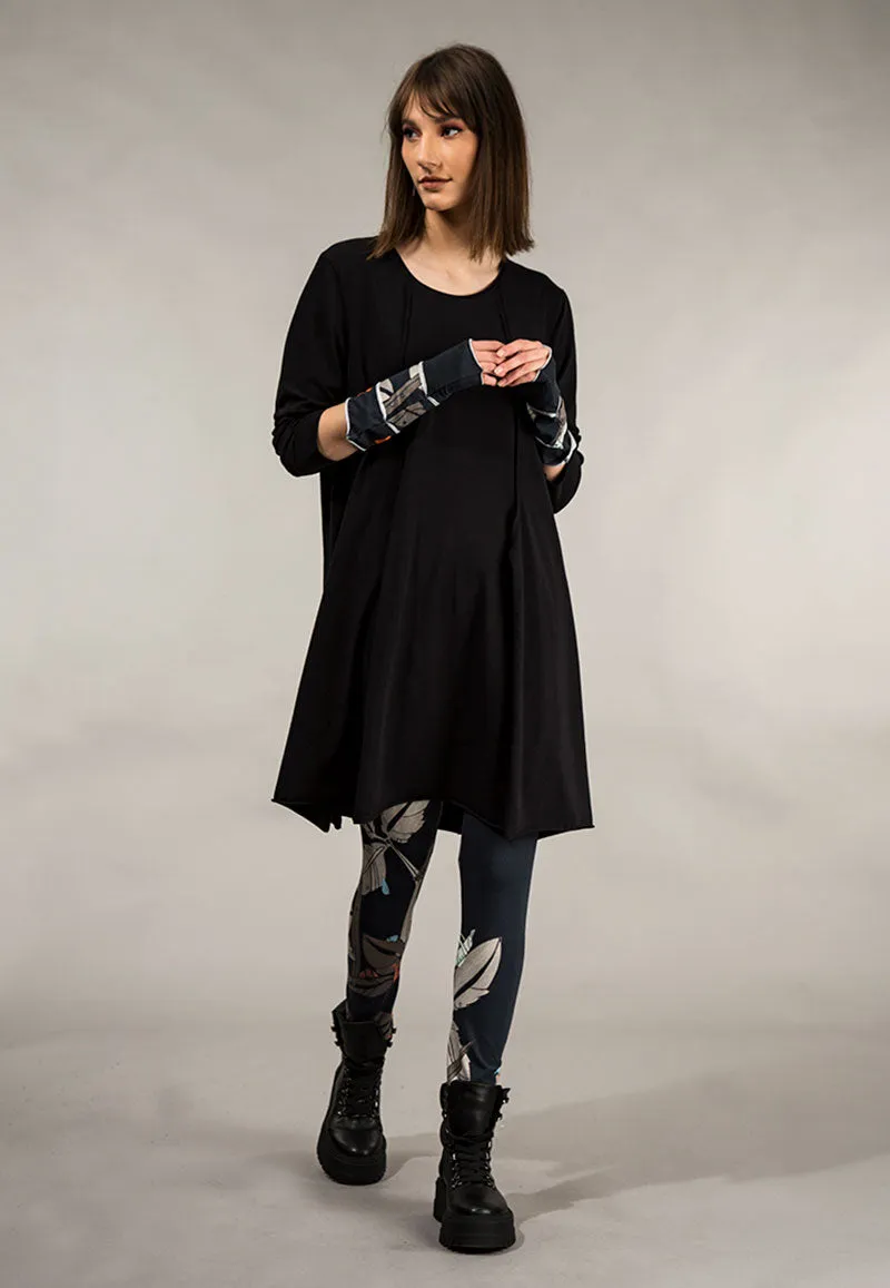 Short Black Cotton Tunic Dress