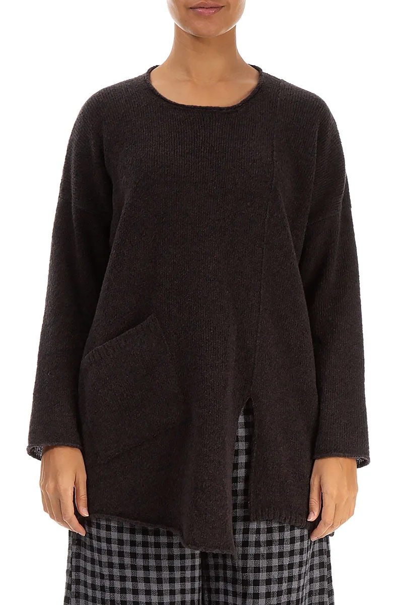 Side Split Chocolate Wool Sweater