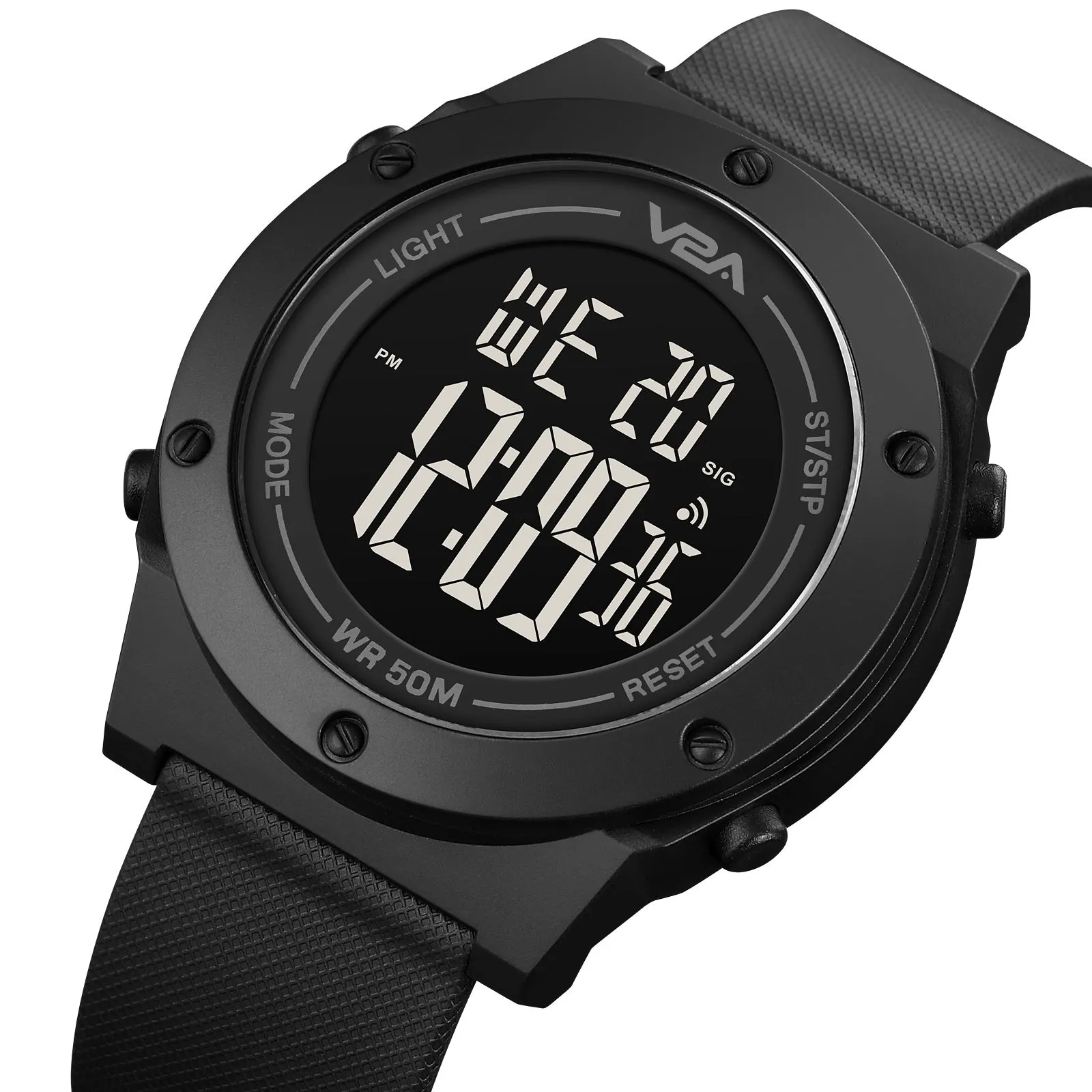 V2A Black Digital Watch for Men and Boys Sports Watch with Dual Time 5 ATM Waterproof Latest Men’s Watch | Gifts for Men | Gift for Brother | Gift for Husband | Birthday Gifts