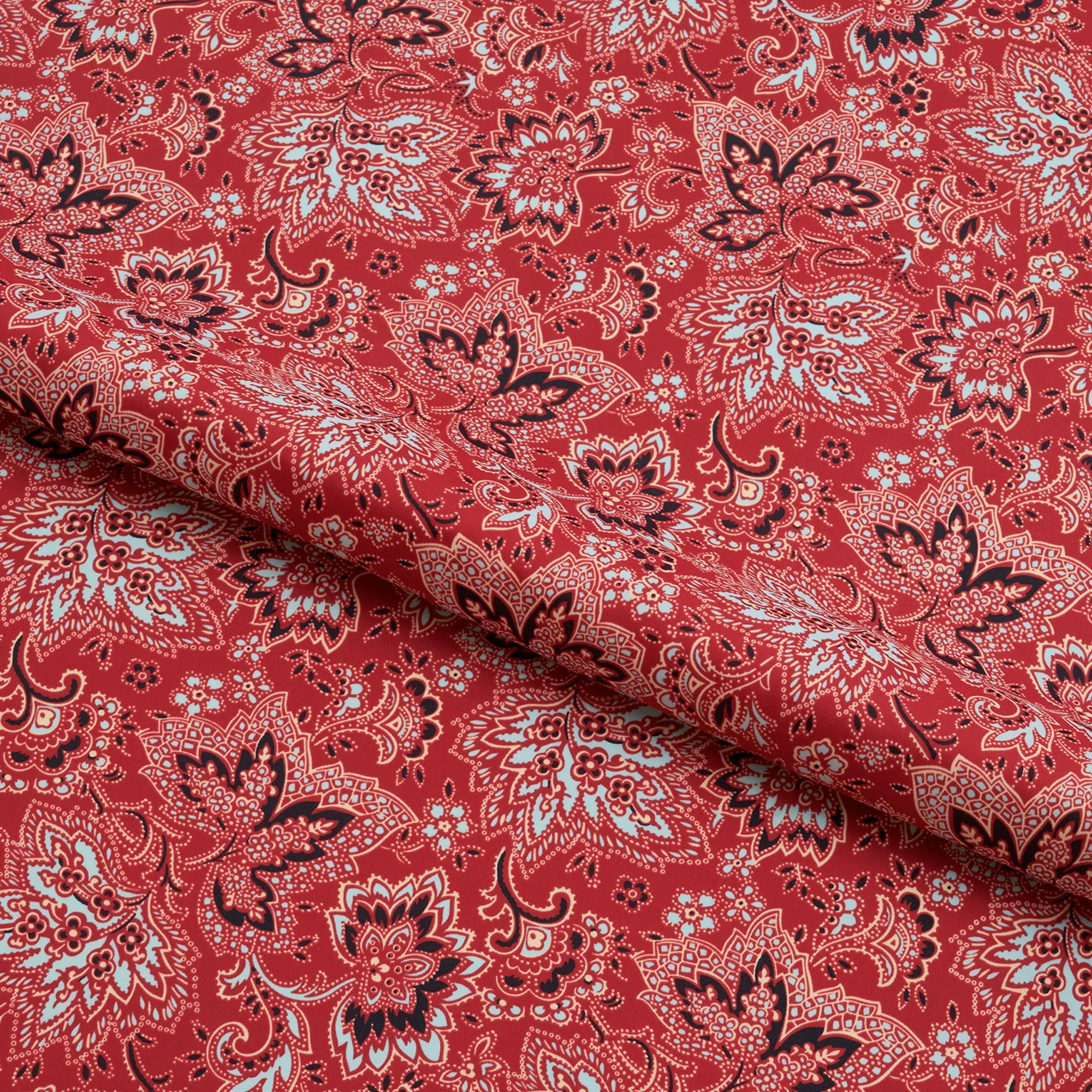 Vintage Red Floral Pattern  Printed Spandex Fabric | Blue Moon Fabrics