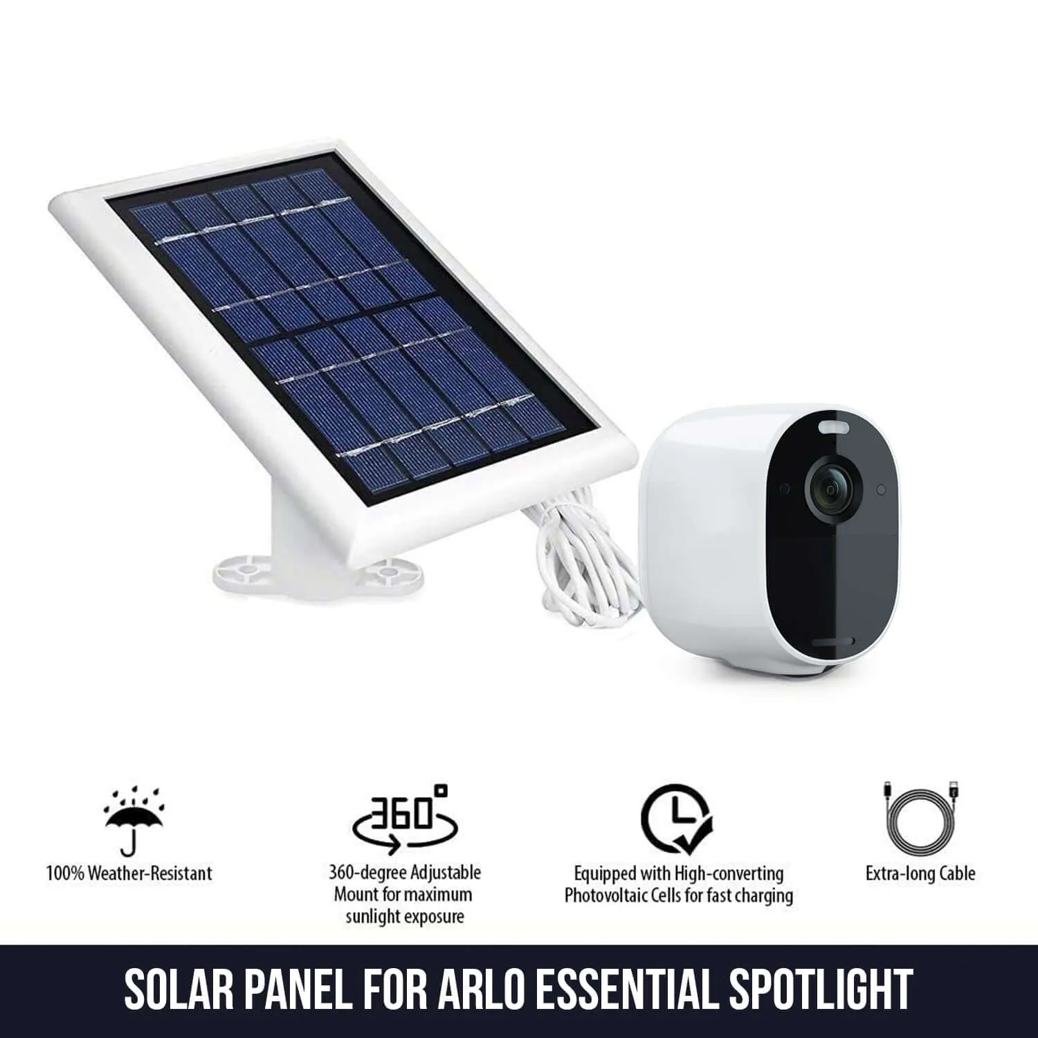 Wasserstein Solar Panel for Arlo Essential Spotlight / XL Spotlight