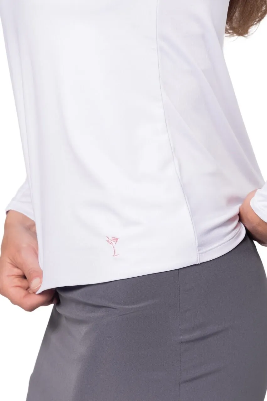 White Long Sleeve Lisa Sport Polo