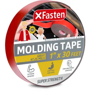 XFasten Molding Tape, Gray, 1-Inch x 30-Foot